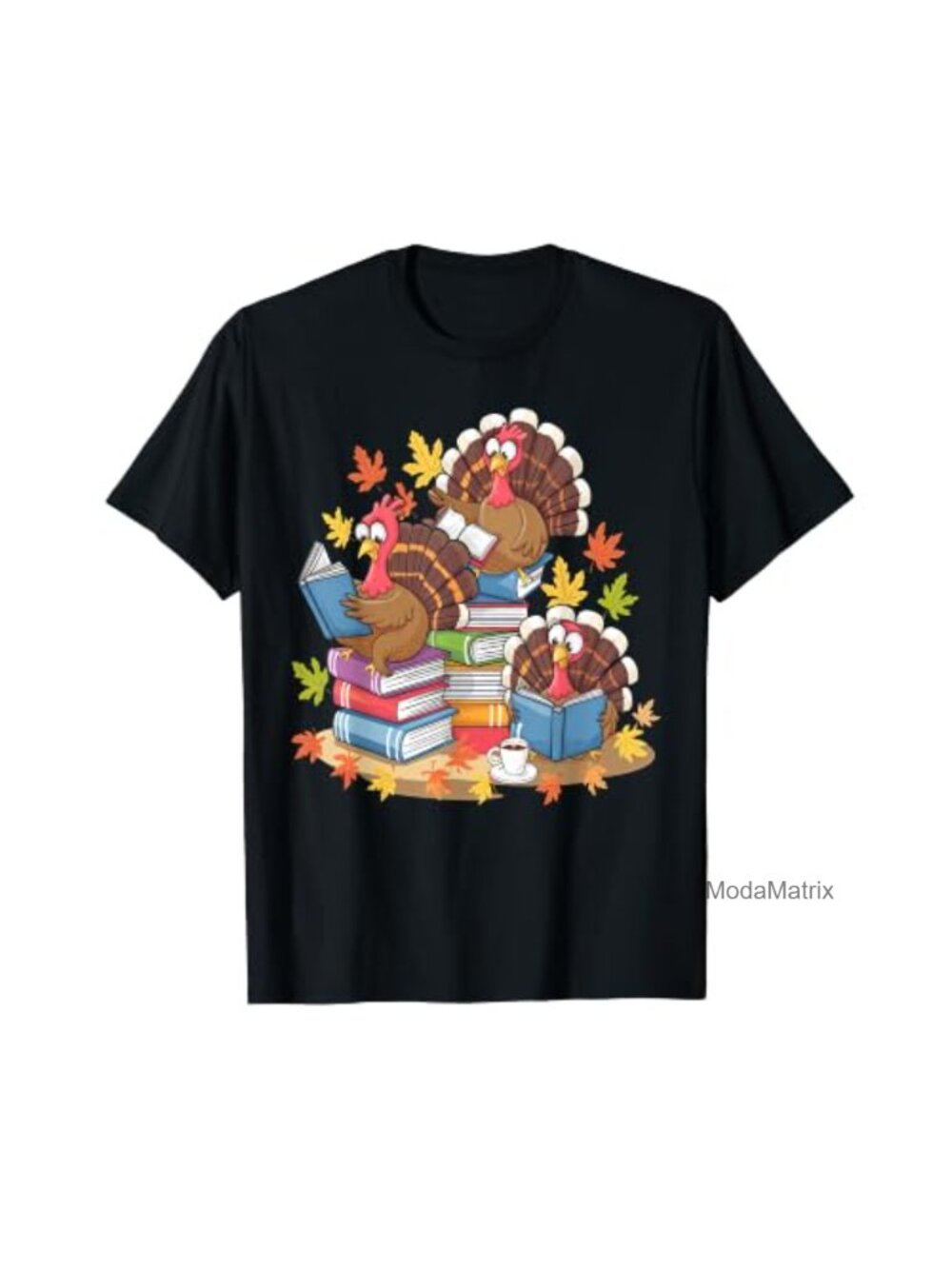 Thanksgiving Turkey Reading Teacher T-Shirt Fall Book Lover Tee